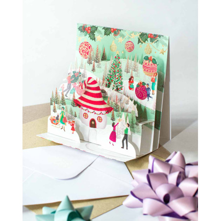 Big 3D Christmas Card Holiday Land - Agapics