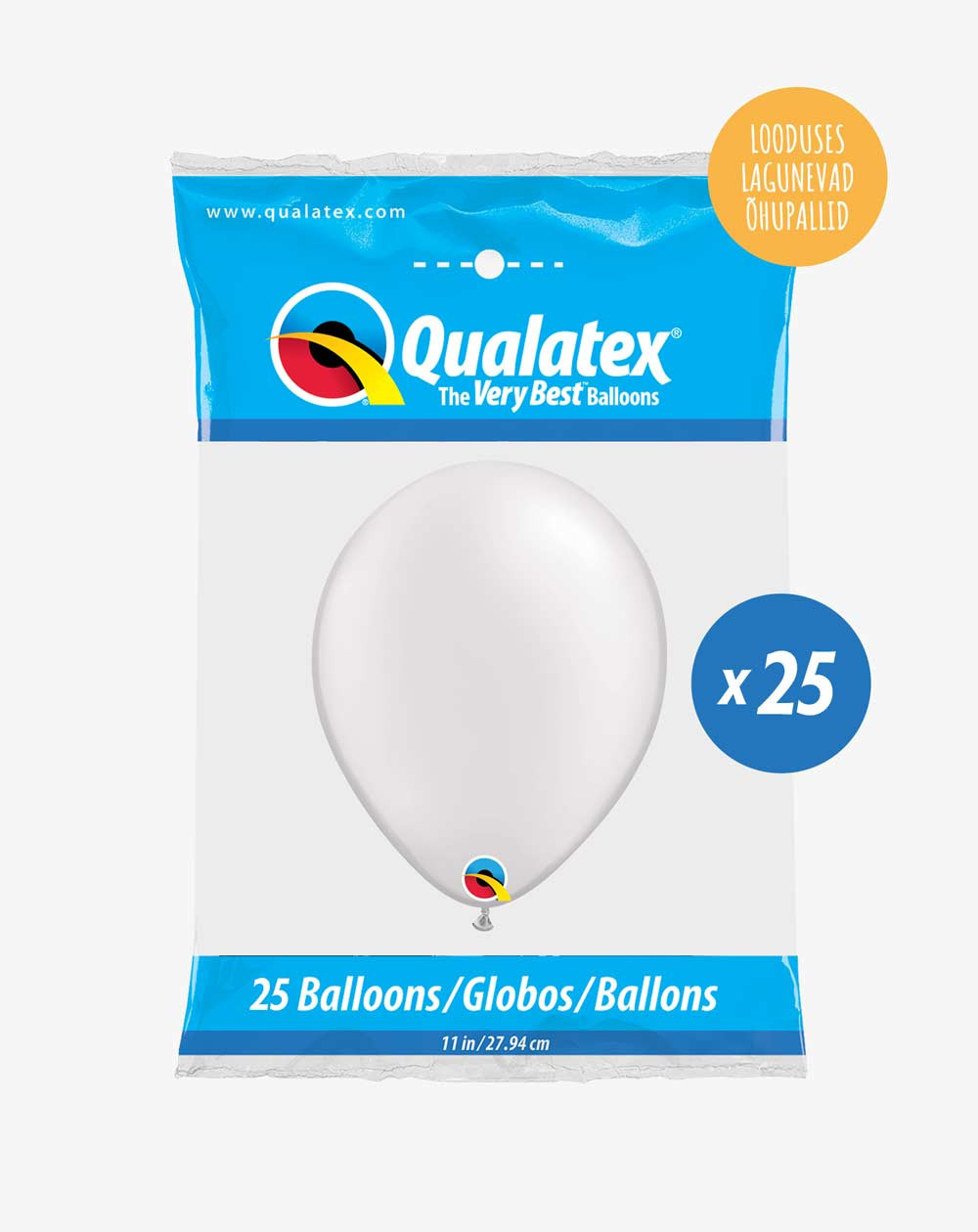 Latex balloons 25pc in a pack White - Agapics