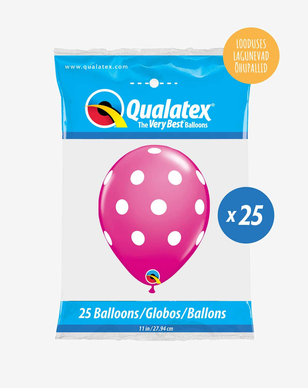 Latex balloons 25pc in a pack Pink and dots - Agapics