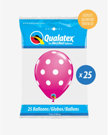 Latex balloons 25pc in a pack Pink and dots - Agapics