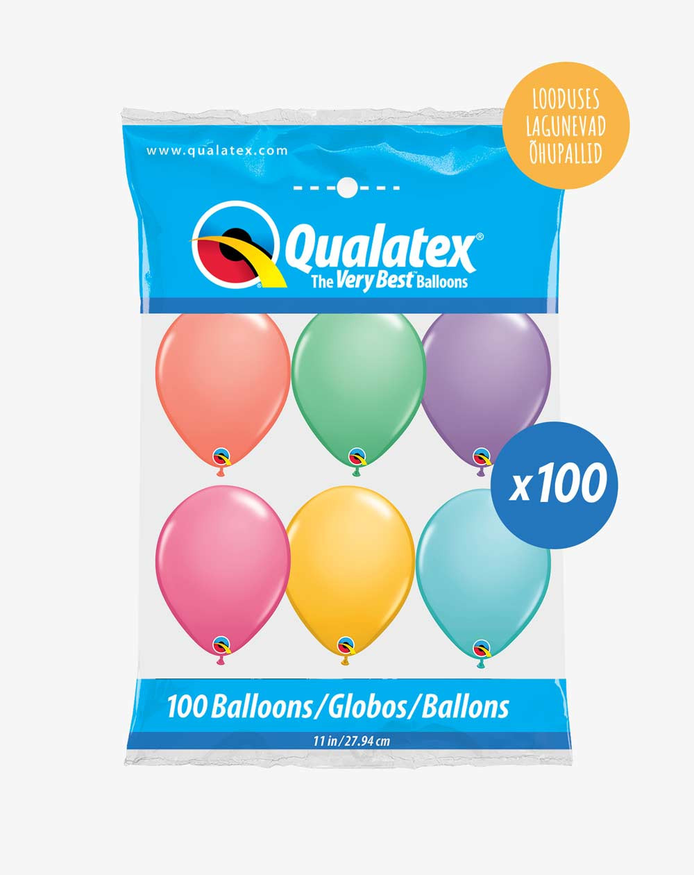 Latex balloons 100pc in a pack Multicolor pastel - Agapics