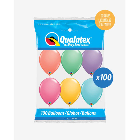 Õhupallid pakis 100tk Mitmevärviline pastelne