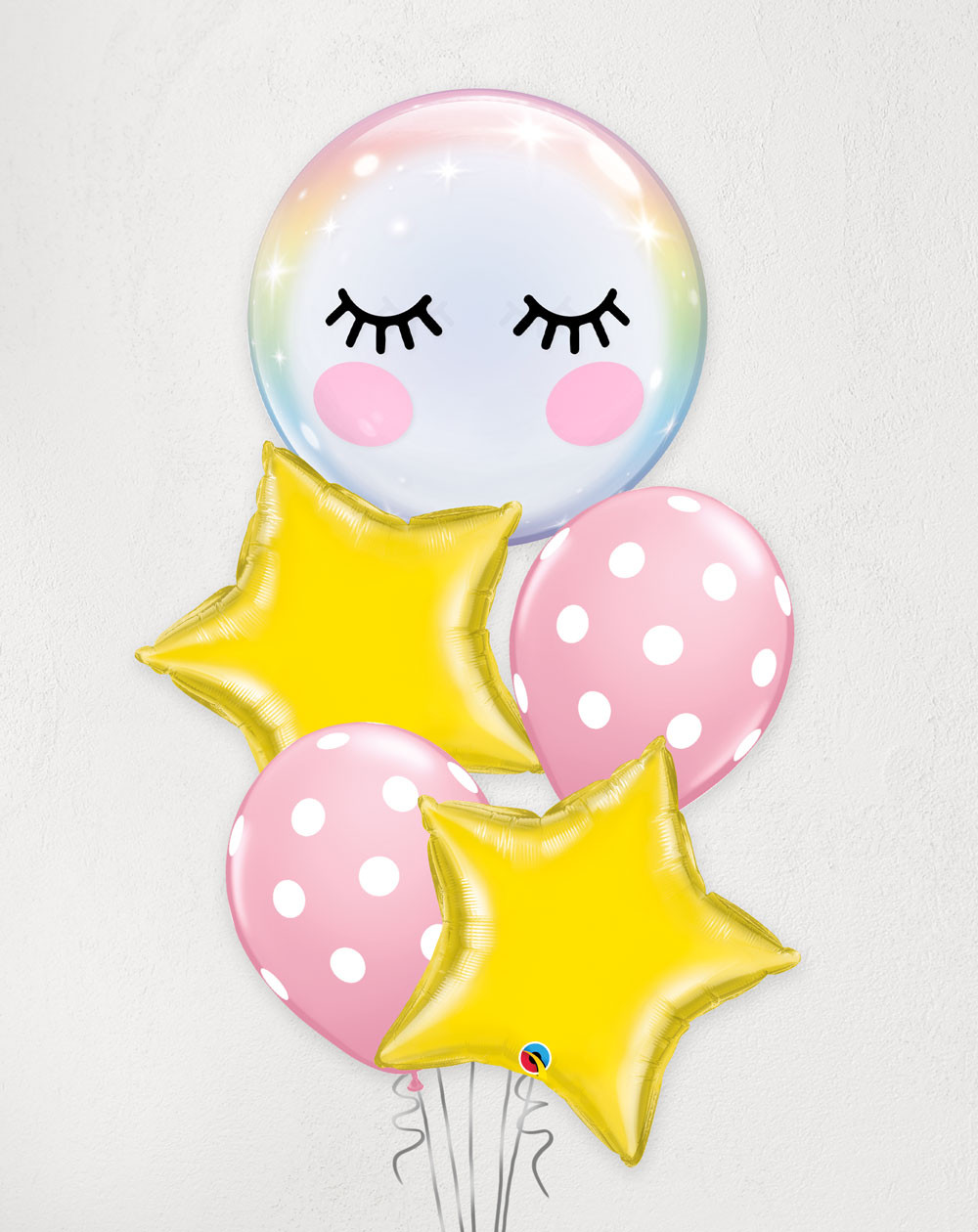 Big Balloon Bouquet Eyelashes and Stars - Agapics