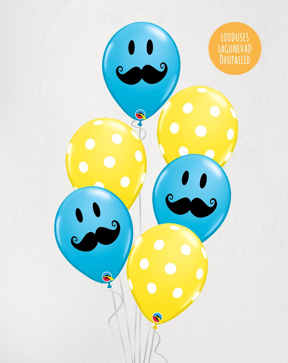 Big Balloon Bouquet Mustache and dots - Agapics