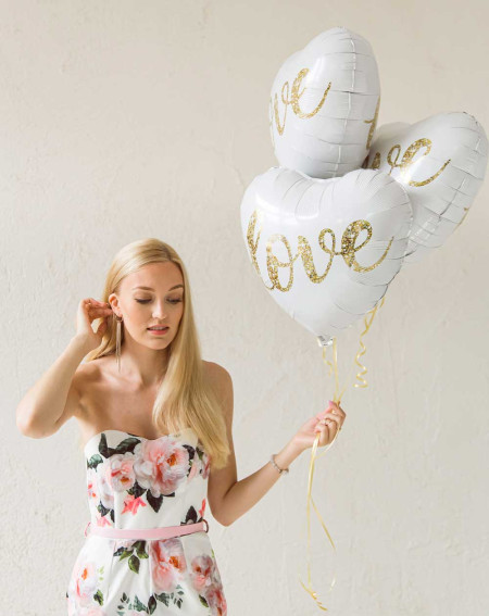 Balloon Bouquet Baby Girl's Hearts - Agapics