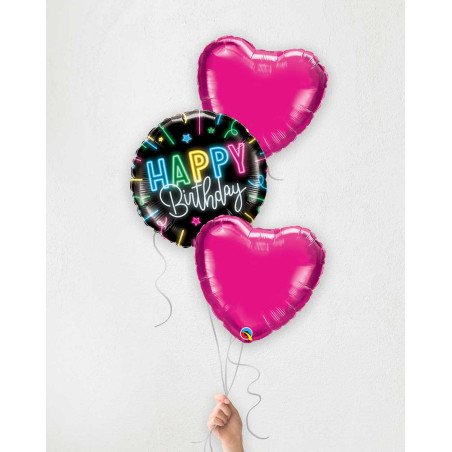 Balloon Bouquet Happy Birthday pink - Girls birthday balloons - Agapics