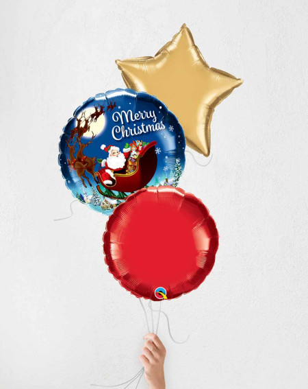 Balloon Bouquet Santa with sleigh - Christmas balloons - Agapics