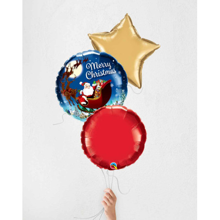 Balloon Bouquet Santa with sleigh - Christmas balloons - Agapics