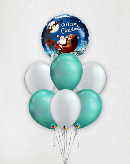 Big Balloon Bouquet Santa with sleigh - Christmas balloons - Agapics