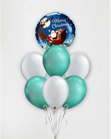 Big Balloon Bouquet Santa with sleigh - Christmas balloons - Agapics