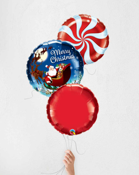 Balloon Bouquet Santa with sleigh - Christmas balloons - Agapics