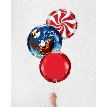 Balloon Bouquet Santa with sleigh - Christmas balloons - Agapics