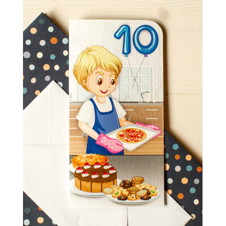 Card Number 10 Boy - Children birthday cards - Agapics