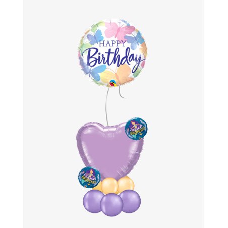 Balloons Birthday Butterflies and heart - Helium balloons - Agapics