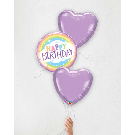 Balloon Bouquet Birthday Cloud and Hearts - Helium balloons - Agapics