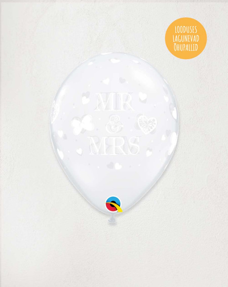 Balloon Transparent Mr & Mrs - Weddings - Agapics