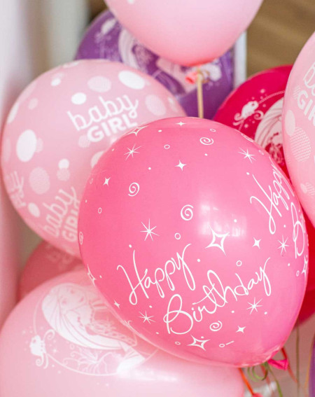 Latex balloons 50pc in a pack Pink - Agapics