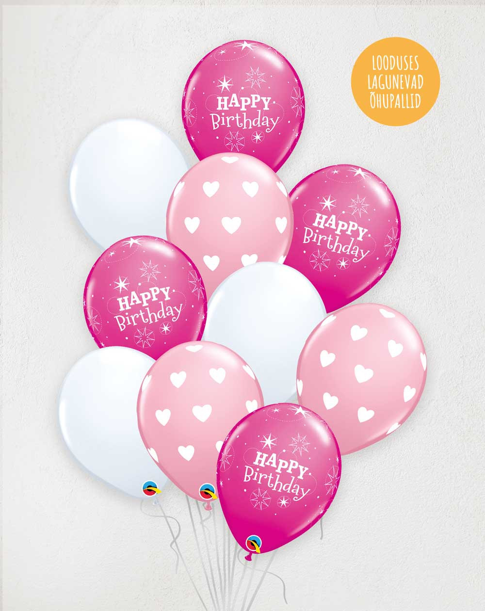 Big L Helium Balloons Birthday Hearts - Agapics