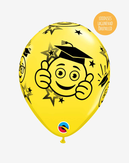 Latex balloon Yellow graduation - Agapics