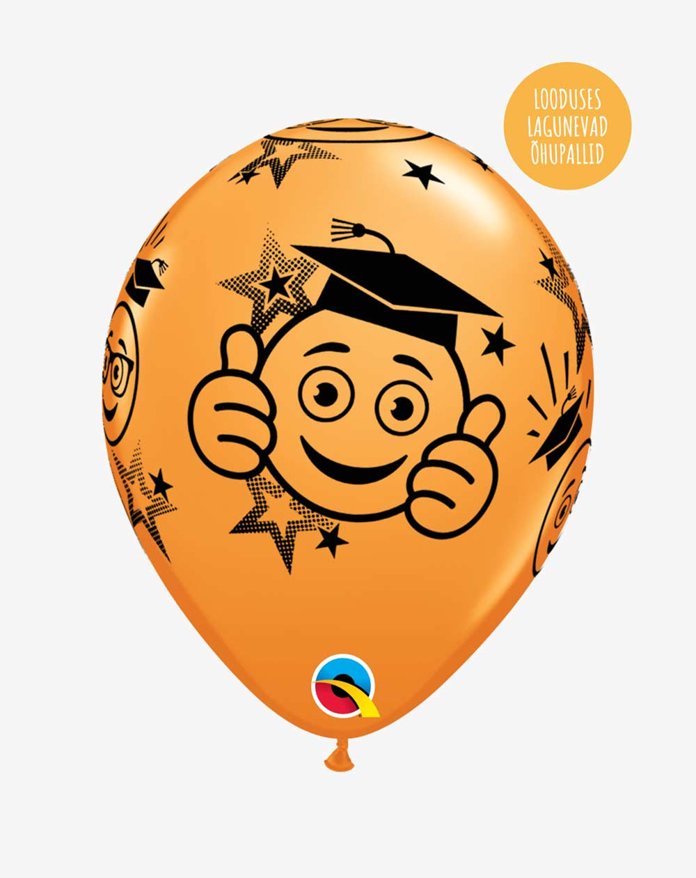 Latex balloon Orange graduation - Agapics