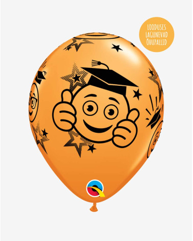 Latex balloon Orange graduation - Agapics