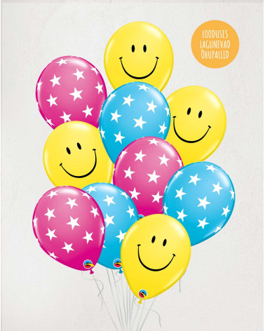 Big L Balloon Bouquet Smiles and stars - Kids balloons - Agapics