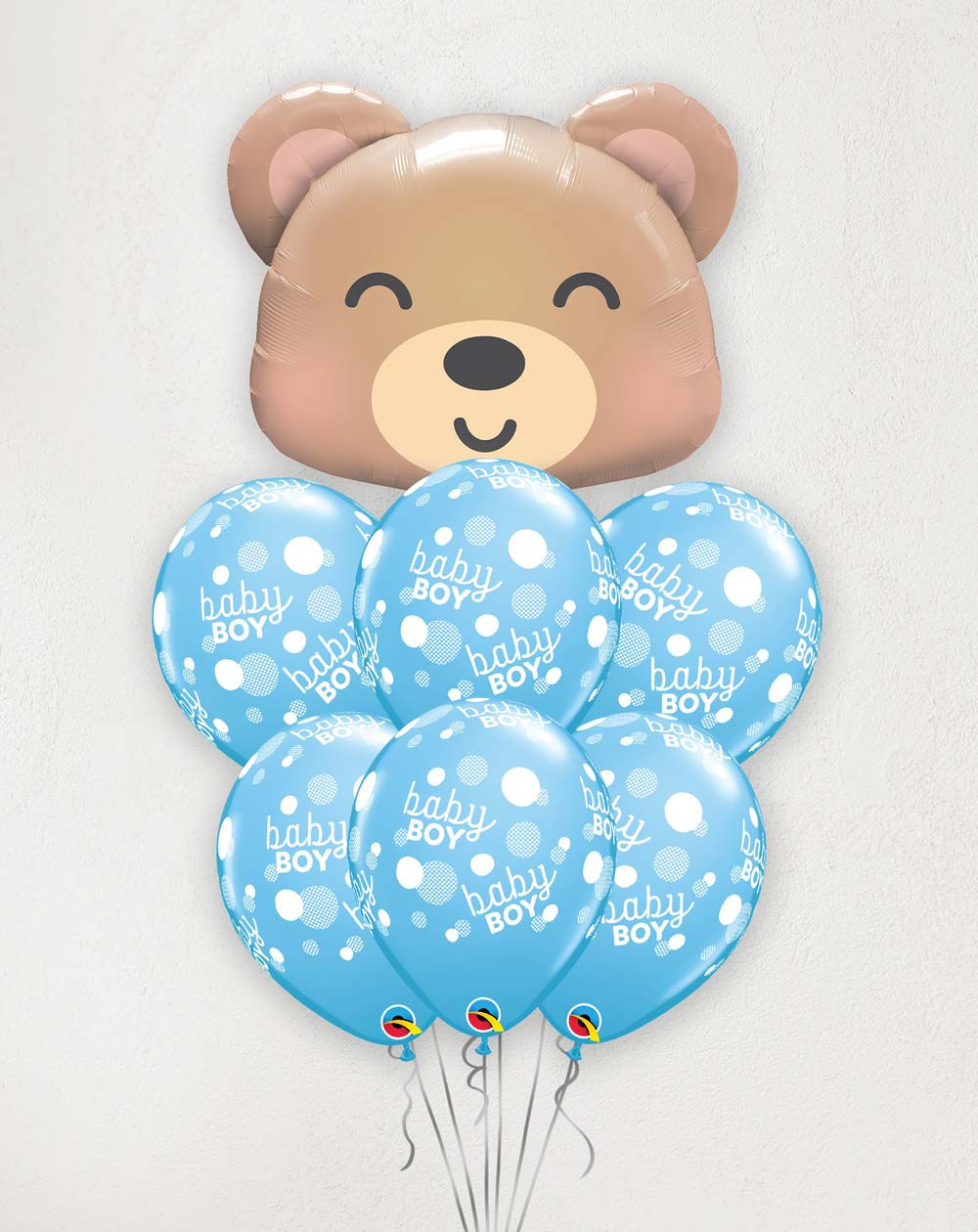 Big Balloon Bouquet Baby Boy and Bear