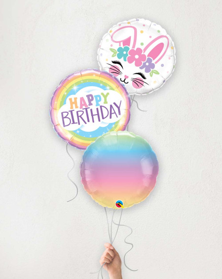 Balloons Birthday Bunny Girl - Agapics