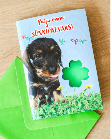 Music Birthday Card Puppy - Greeting cards - Agapics