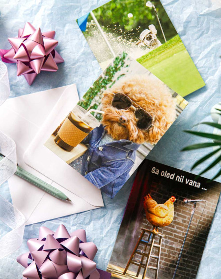 Avanti Card Cool dog with coffee - Humor greetings - Agapics