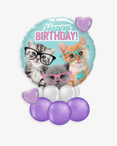 Balloons Birthday kittens - Kids Balloons - Agapics