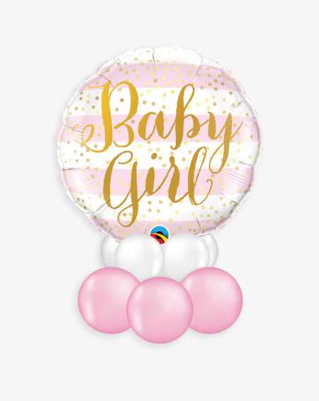 Balloons Baby Girl Pink - Baby Shower Balloons - Agapics