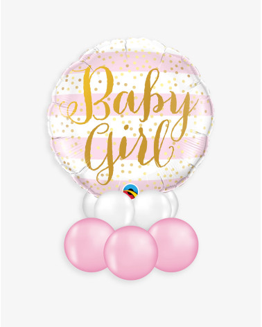 Balloons Baby Girl Pink - Baby Shower Balloons - Agapics