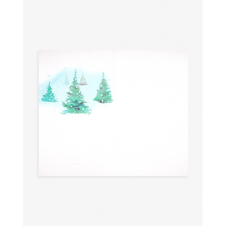 Jõulukaart kuused lumevaibal E.M. Kokamägi