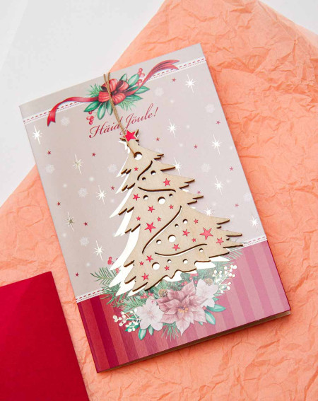 Christmas Card Christmas tree with hanging decoration - Agapics