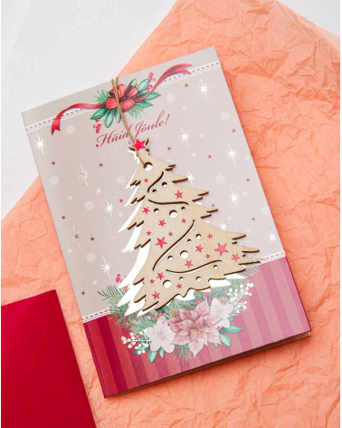 Christmas Card Christmas tree with hanging decoration - Agapics