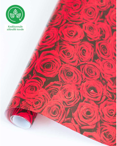 Wrapping paper Roses without plastic