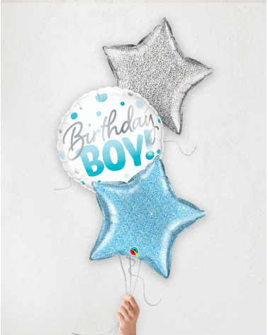 Balloon Bouquet Birthday Boy glitter - Boys birthday - Agapics