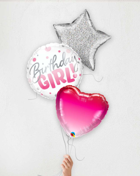 Balloon Bouquet Birthday Girl glitter - Girls birthday - Agapics