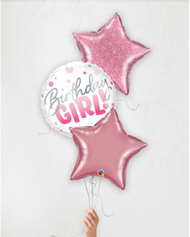 Balloon Bouquet Birthday Girl stars
