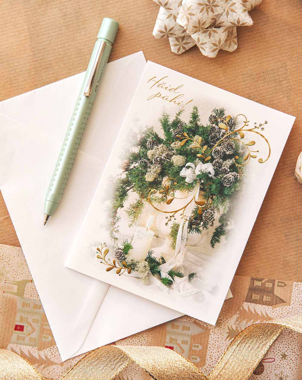 Christmas Card White candle - Sending postcards - Agapics