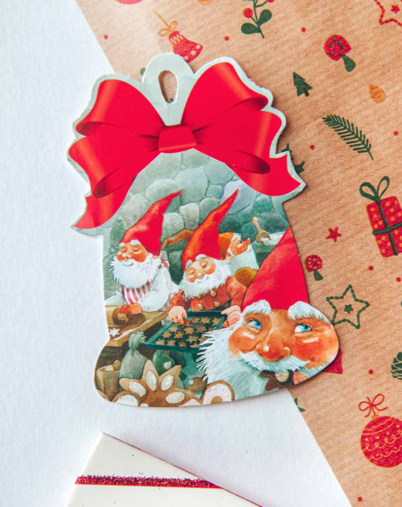 Small Christmas Gift Card Elves are cooking - Gift tag - Agapics