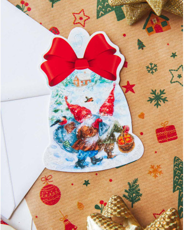 Small Christmas Gift Card Elves are coming - Gift tag - Agapics