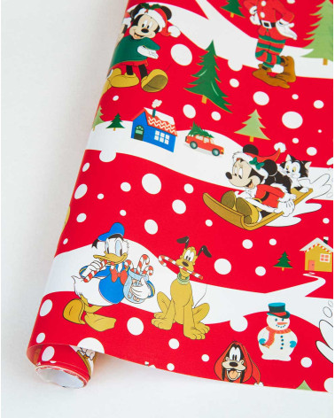 Wrapping paper Disney characters 2m red - Christmas wrapping - Agapics