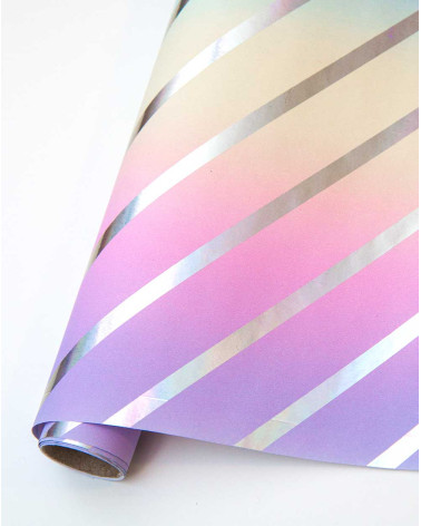Wrapping paper Silver stripes ombre 1,5m