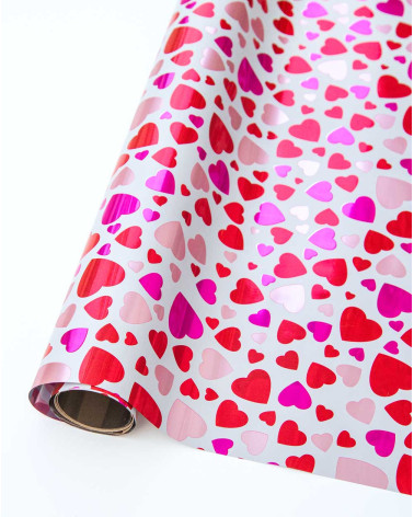 Cello Wrapping paper Hearts 1,5m - Wrap supplies - Agapics