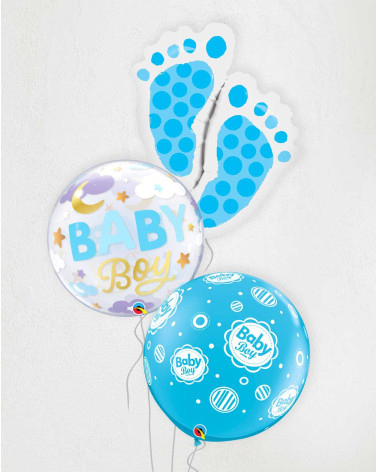 Big Balloon Bouquet Baby Boy feet