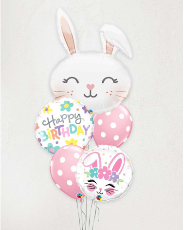 Big Balloon Bouquet Birthday Bunny