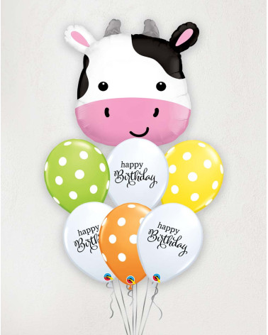 Big Balloon Bouquet Birthday Cow