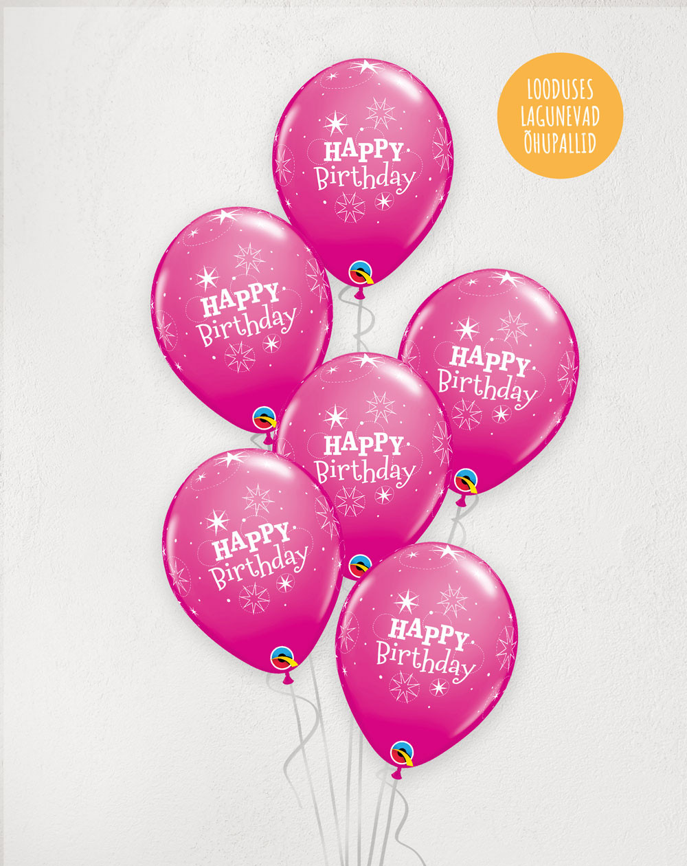 M Balloon Bouquet Happy Birthday pink
